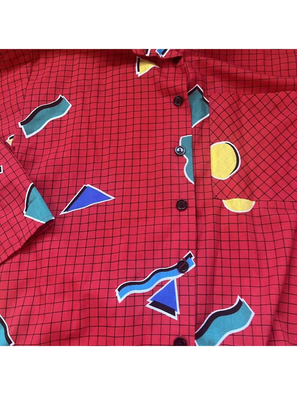 Geometric Saved by the Bell vintage 90's button up. - Picture 3 of 4
